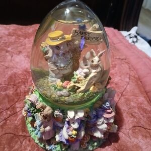 Vintage Musical Easter Snow Globe